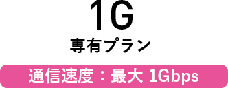 1G戦友プラン　通信速度：最大1Gbps
